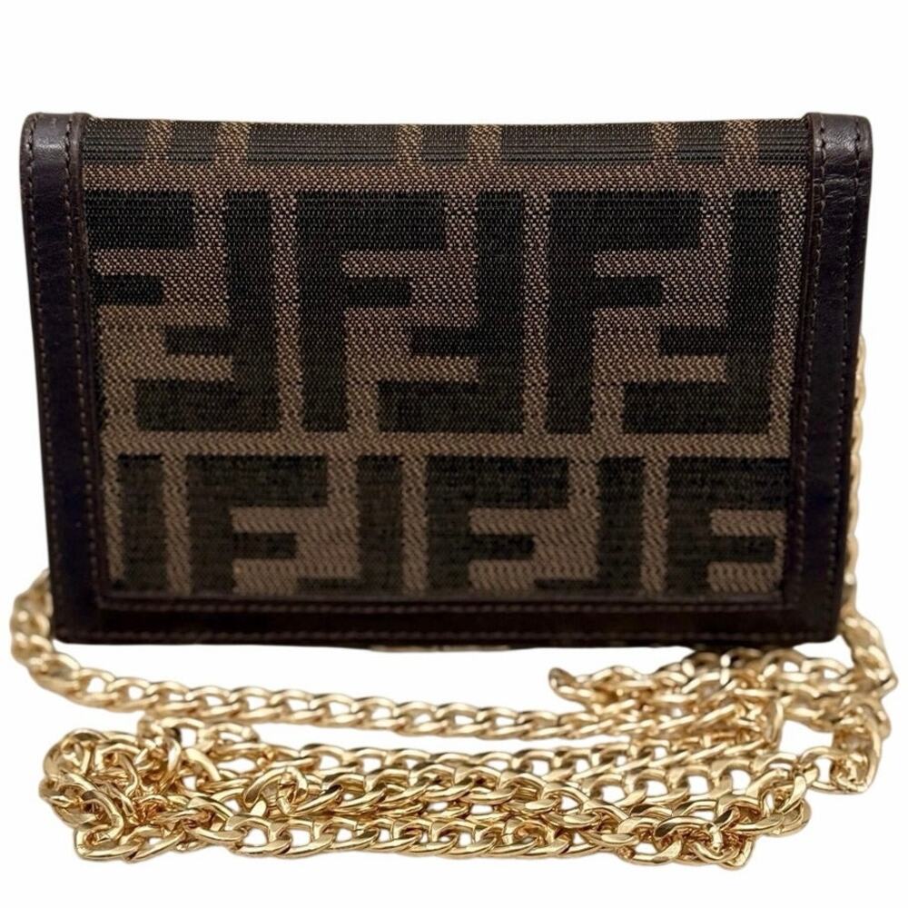 Fendi Zucca Kiss-Lock FF Monogram Brown Wallet|WOC Bag|COA